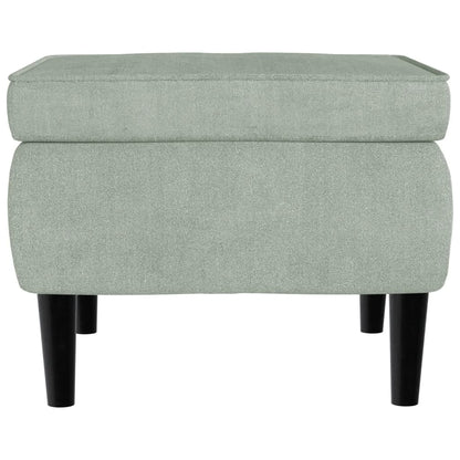 Stool Light Grey Velvet (100% polyester), rubber wood Compact