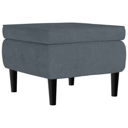 Stool Dark Grey Velvet (100% polyester), Rubberwood, Foam Compact