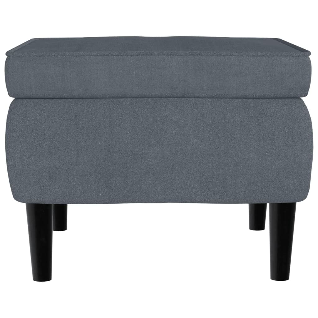 Stool Dark Grey Velvet (100% polyester), Rubberwood, Foam Compact
