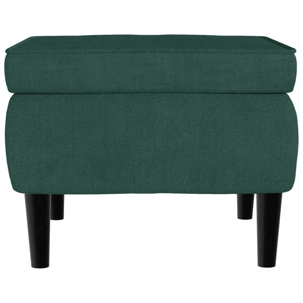 Stool Dark Green Velvet (100% polyester), Rubber Wood Compact