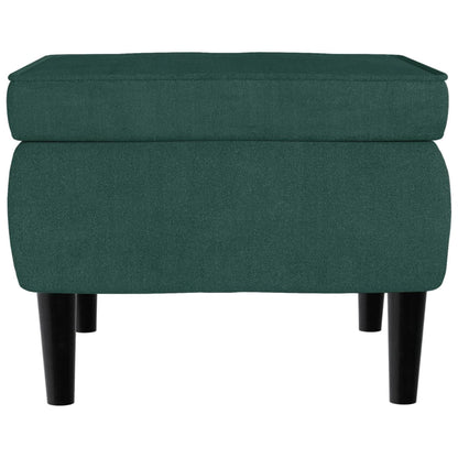 Stool Dark Green Velvet (100% polyester), Rubber Wood Compact
