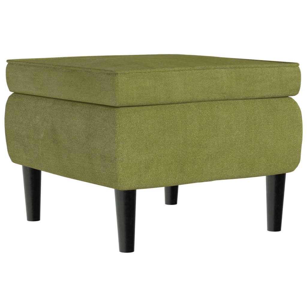 Stool Light Green Velvet (100% polyester), rubber wood Compact