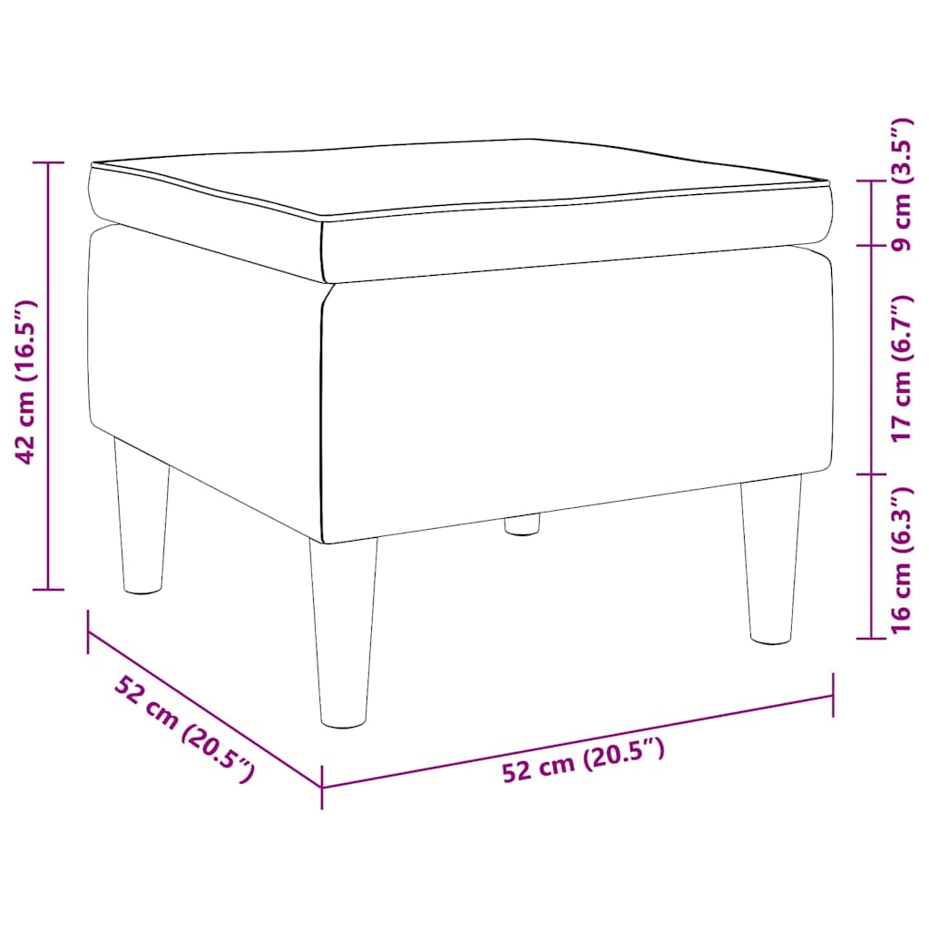 Stool Light Green Velvet (100% polyester), rubber wood Compact