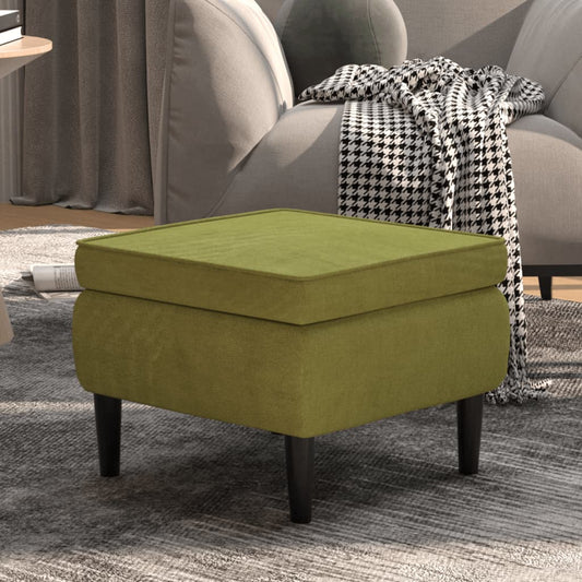 Stool Light Green Velvet (100% polyester), rubber wood Compact