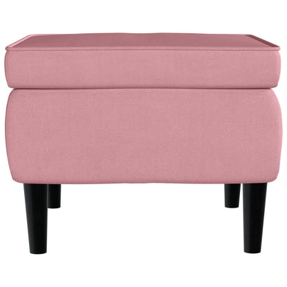 Stool Pink Velvet (100% polyester), rubber wood Compact Modern