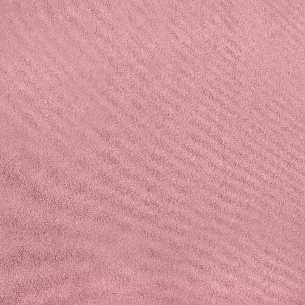 Stool Pink Velvet (100% polyester), rubber wood Compact Modern