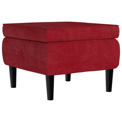 Stool Wine Red Velvet, rubber wood Small Footstool Square