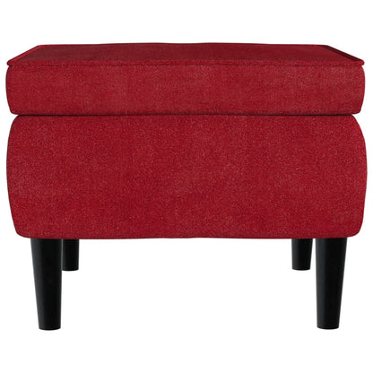 Stool Wine Red Velvet, rubber wood Small Footstool Square