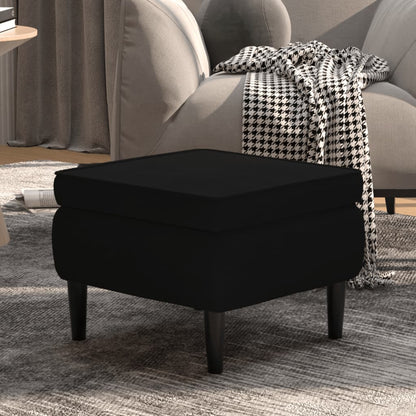Stool Black Velvet, Rubber Wood Simple Stool Square Modern