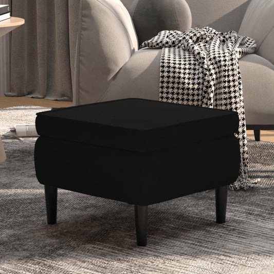 Stool Black Velvet, Rubber Wood Simple Stool Square Modern