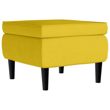 Stool Yellow Velvet (100% polyester), Rubber wood Compact