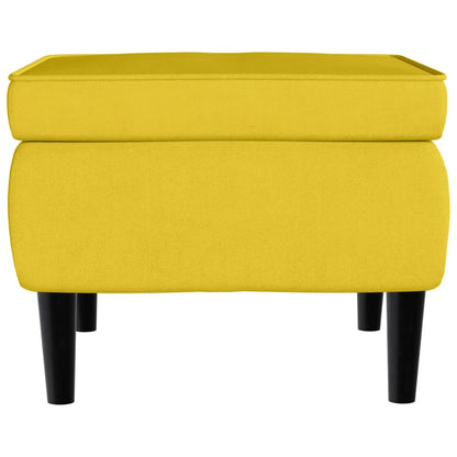 Stool Yellow Velvet (100% polyester), Rubber wood Compact