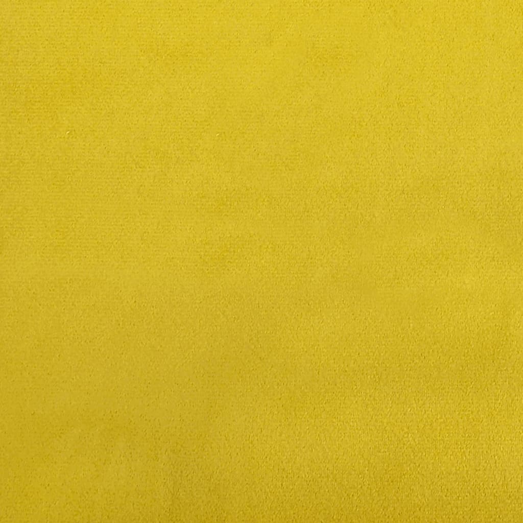 Stool Yellow Velvet (100% polyester), Rubber wood Compact