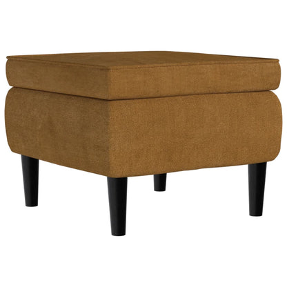 Stool Brown Velvet (100% polyester), rubber wood Compact Footrest