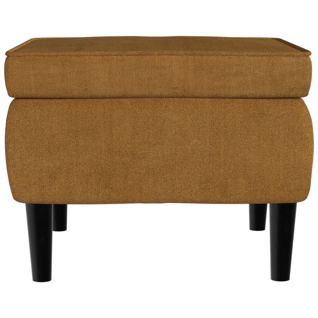 Stool Brown Velvet (100% polyester), rubber wood Compact Footrest