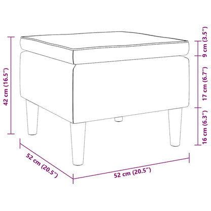 Stool Brown Velvet (100% polyester), rubber wood Compact Footrest