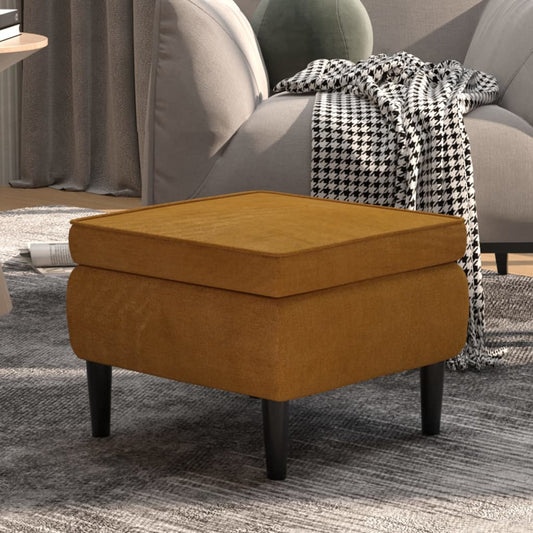 Stool Brown Velvet (100% polyester), rubber wood Compact Footrest