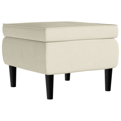 Stool Cream Velvet (100% polyester), rubber wood Compact Footrest