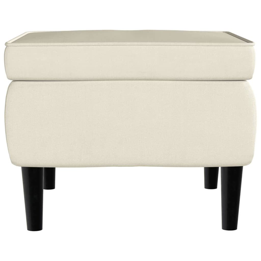 Stool Cream Velvet (100% polyester), rubber wood Compact Footrest
