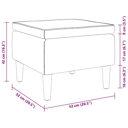 Stool Cream Velvet (100% polyester), rubber wood Compact Footrest