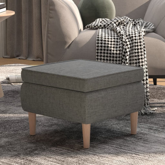 Stool Light grey Fabric (100% polyester), rubber wood Compact