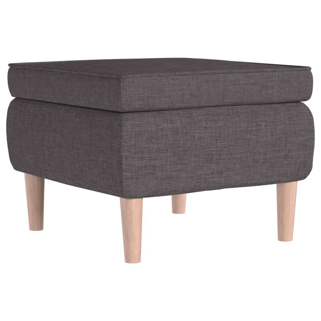 Stool Dark Grey Fabric (100% polyester), rubber wood Compact
