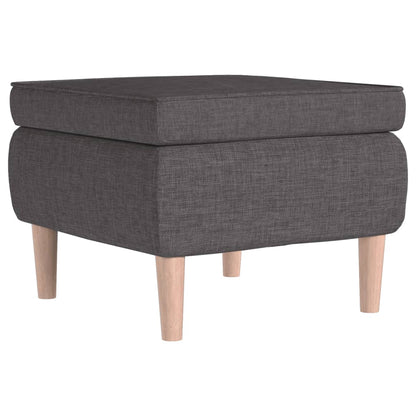 Stool Dark Grey Fabric (100% polyester), rubber wood Compact