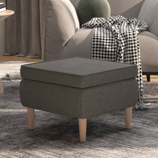Stool Dark Grey Fabric (100% polyester), rubber wood Compact