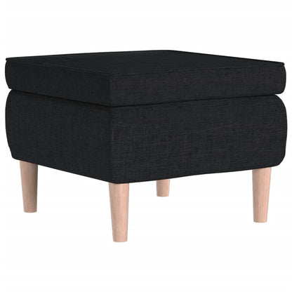 Stool Black 100% polyester, rubber wood Compact Sleek Footstool