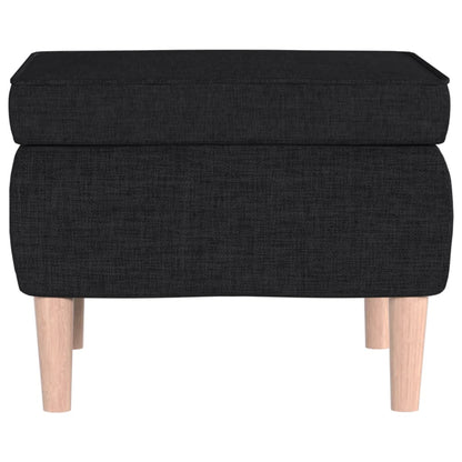 Stool Black 100% polyester, rubber wood Compact Sleek Footstool