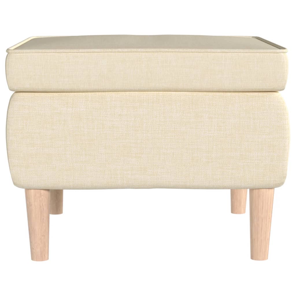 Stool Cream Polyester Medium Footrest Footstool Square