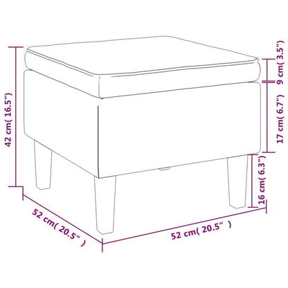 Stool Cream Polyester Medium Footrest Footstool Square
