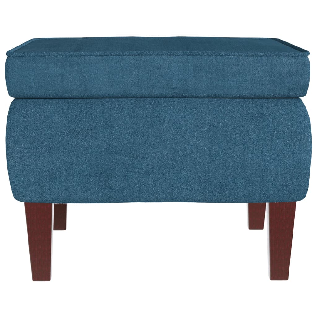 Stool Blue Velvet (100% polyester), rubber wood Compact Footrest