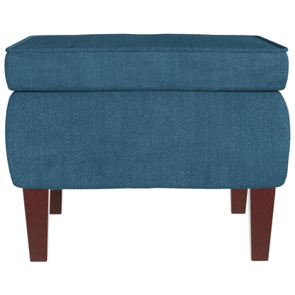 Stool Blue Velvet (100% polyester), rubber wood Compact Footrest