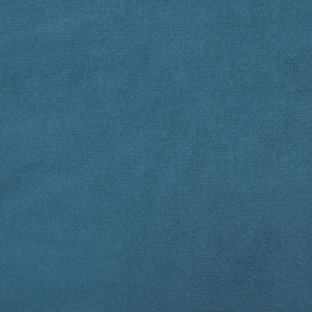 Stool Blue Velvet (100% polyester), rubber wood Compact Footrest