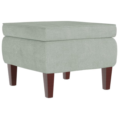 Stool Light Grey Velvet (100% polyester), rubber wood Stool