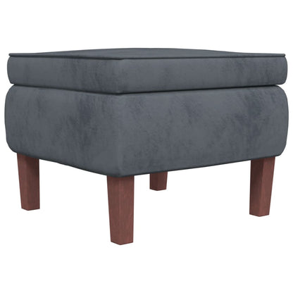 Stool Dark Grey Velvet (100% polyester), rubber wood Compact