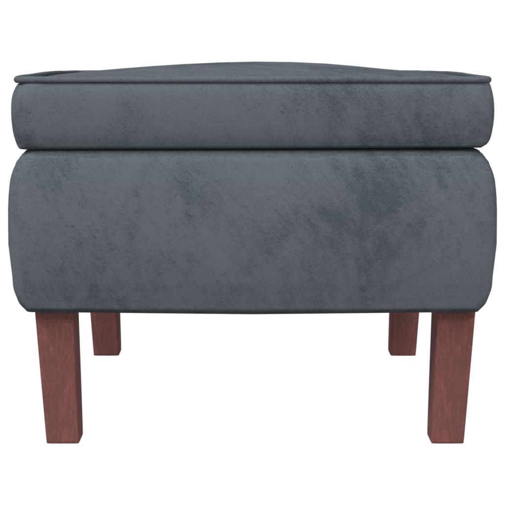 Stool Dark Grey Velvet (100% polyester), rubber wood Compact