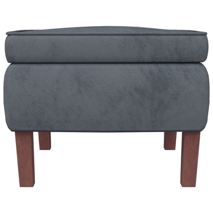 Stool Dark Grey Velvet (100% polyester), rubber wood Compact
