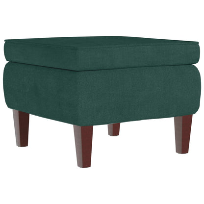 Stool Dark Green Velvet (100% polyester), rubber wood, foam Compact