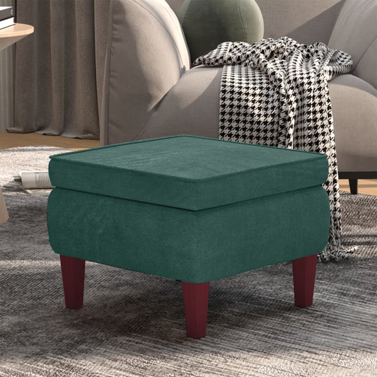 Stool Dark Green Velvet (100% polyester), rubber wood, foam Compact