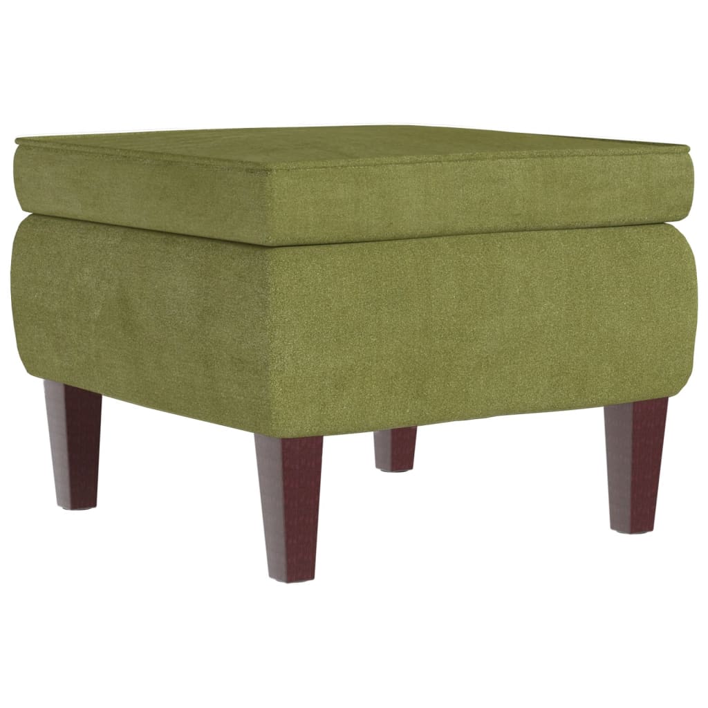 Stool Light Green Velvet Compact Simplistic Stool Square