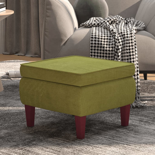 Stool Light Green Velvet Compact Simplistic Stool Square
