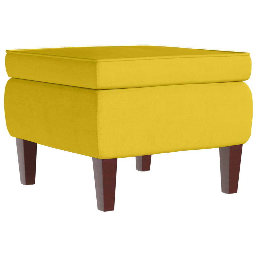 Stool Yellow Velvet (100% polyester), Rubber wood Compact