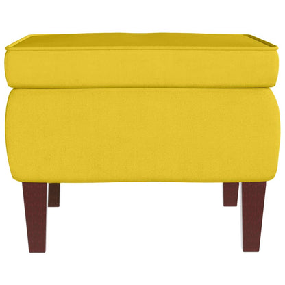 Stool Yellow Velvet (100% polyester), Rubber wood Compact