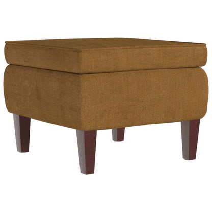 Stool Brown Velvet Medium Footrest Footstool Square Modern