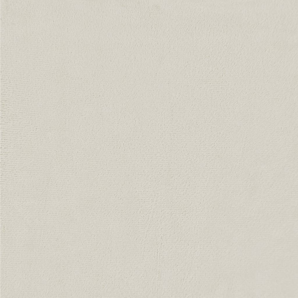 Stool Cream Velvet (100% polyester), rubber wood