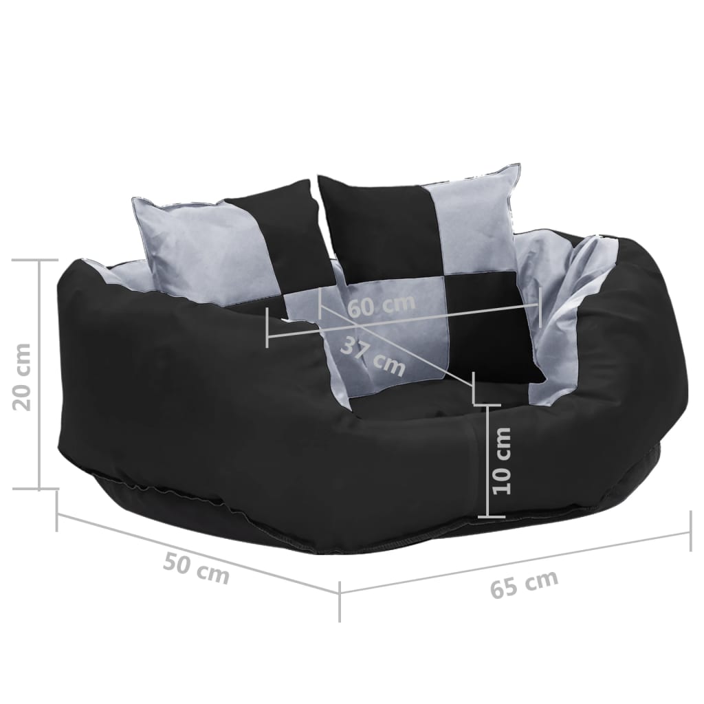 Dog Cushion Grey and Black 420D Oxford Fabric with PU Coating