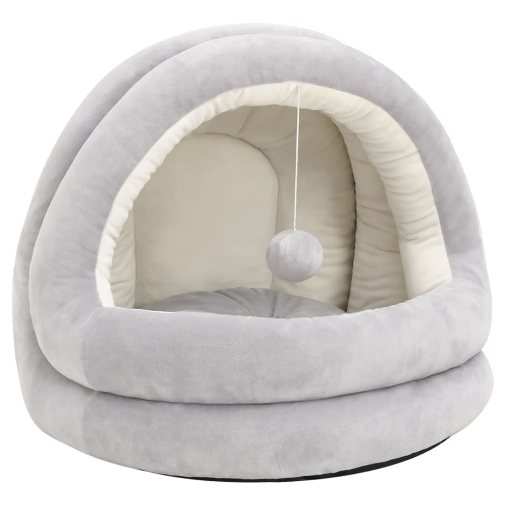 Cat Bed Grey and cream Fleece with PP cotton filling Small