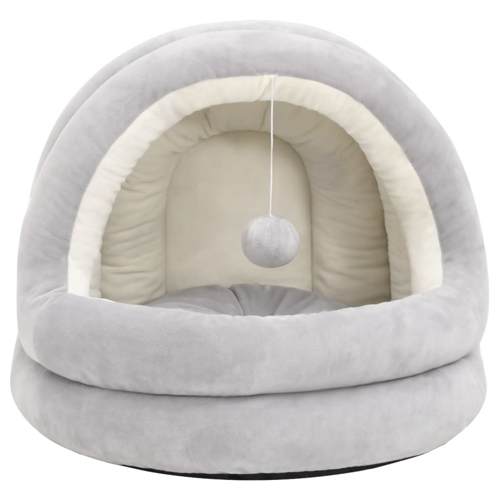 Cat Bed Grey and cream Fleece with PP cotton filling Small